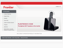 Tablet Screenshot of frontierproductinfo.com